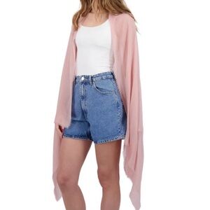 Tahari Oversized Cameo Rose Viscose Lightweight Wrap/Cardigan - One Size